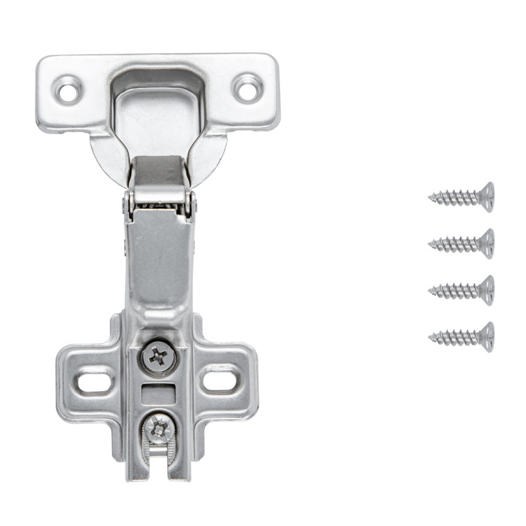 Brushed Nickel Frameless Cabinet Hinge with 105° Opening