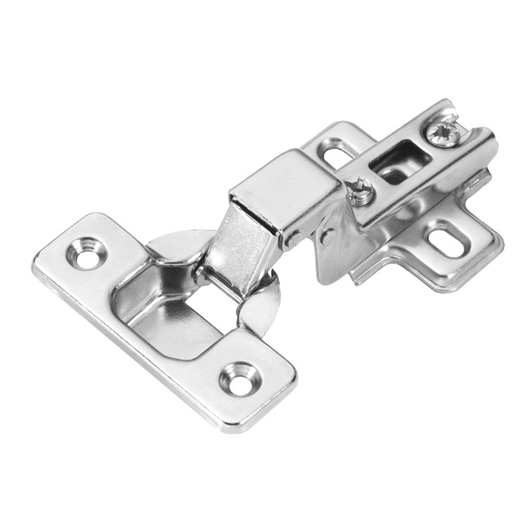 Brushed Nickel Frameless Cabinet Hinge with 105° Opening