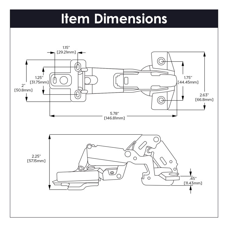 Brushed Nickel 165° Frameless Cabinet Hinge