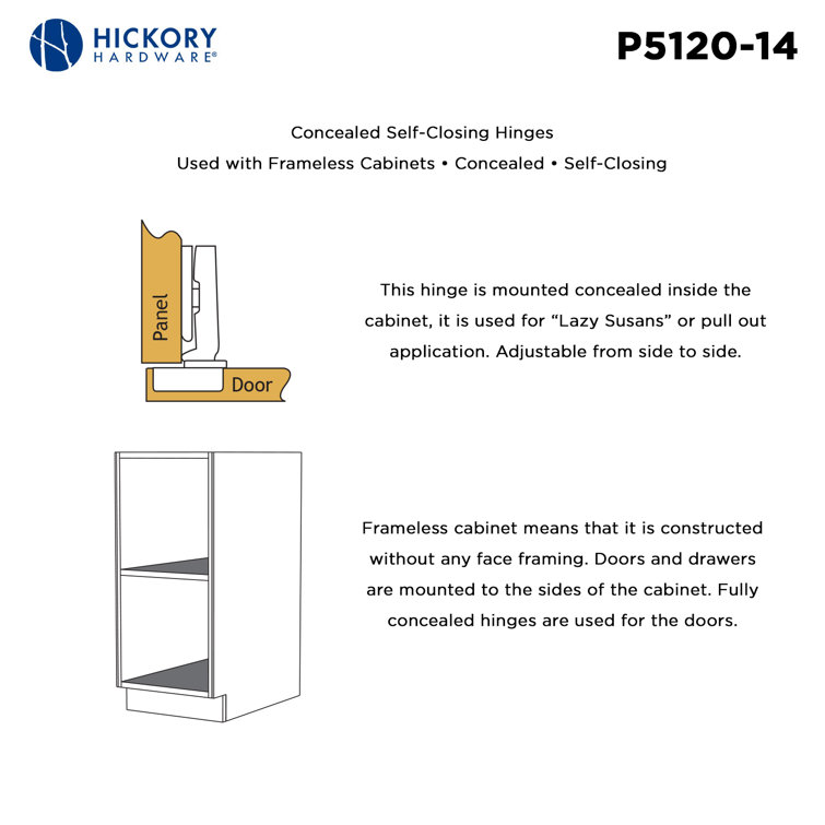 Brushed Nickel 165° Frameless Cabinet Hinge