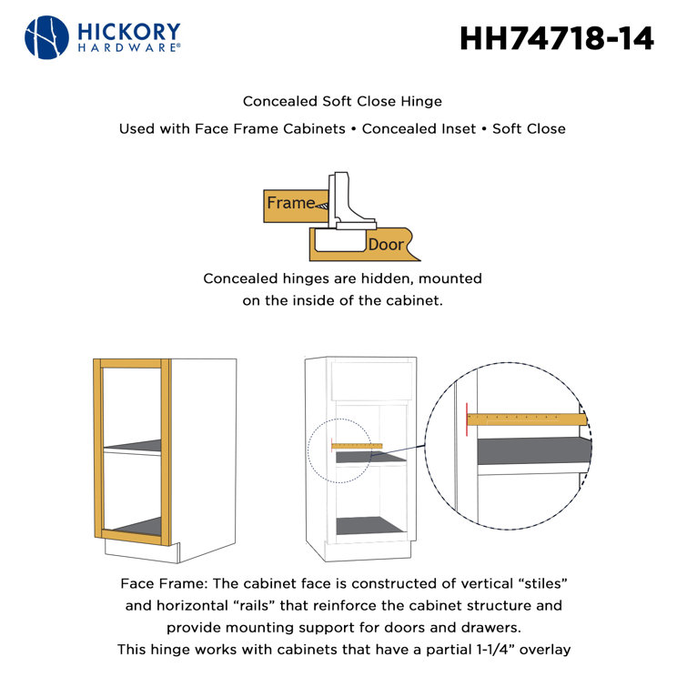 Polished Nickel Soft-Close Concealed Cabinet Hinges
