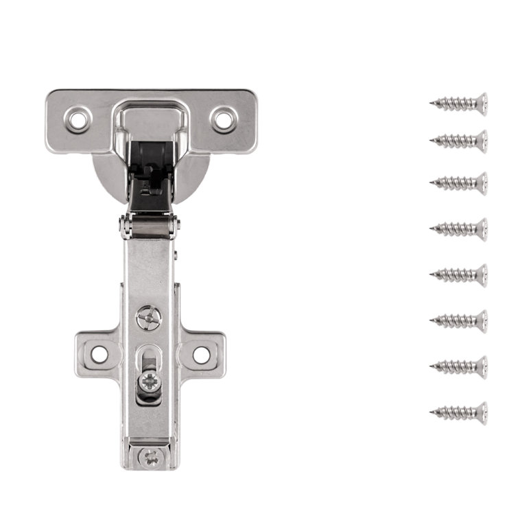 Polished Nickel Full Overlay Concealed Euro Cabinet Door Hinges