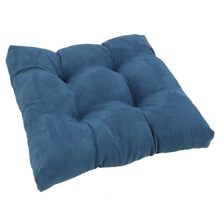 Indigo 19'' Square MicroSuede Tufted Dining Chair Cushion