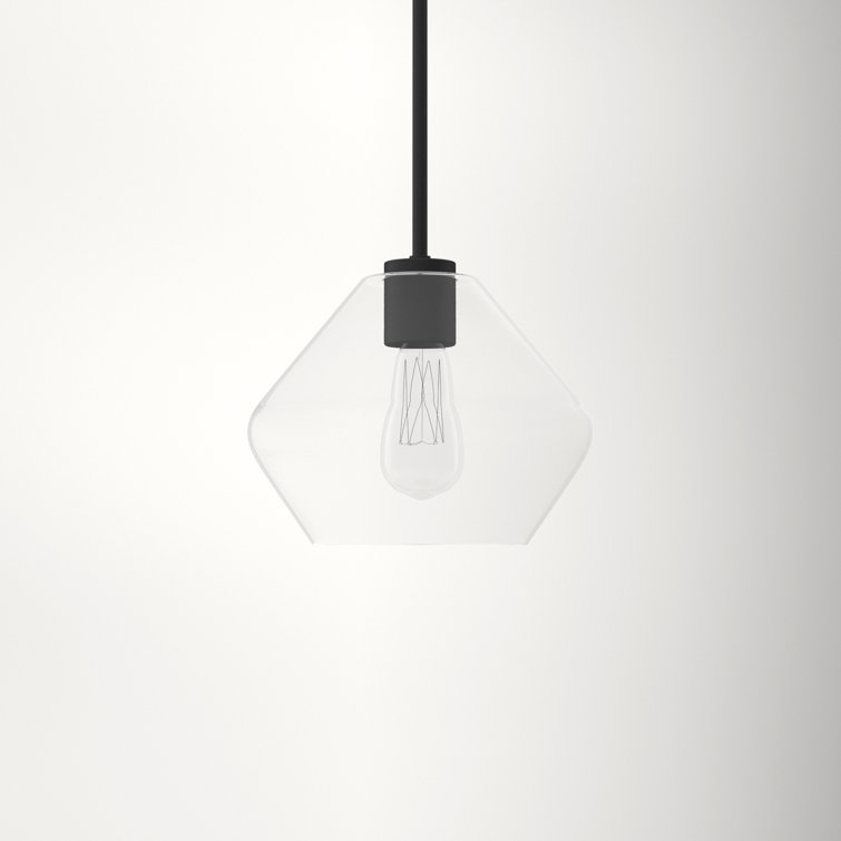 Jett Midnight Black Mini Pendant with Clear Glass Shade