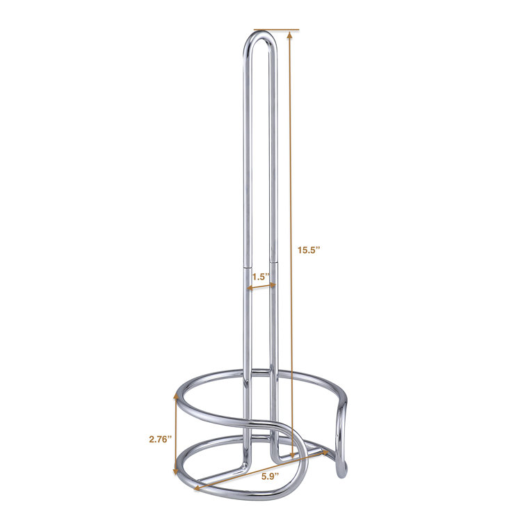 Chrome Heavy Gauge Bathroom Toilet Tissue Paper Roll Holder Stand