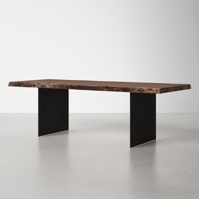 Roberto 94'' Brown Acacia Wood Dining Table with Iron Base