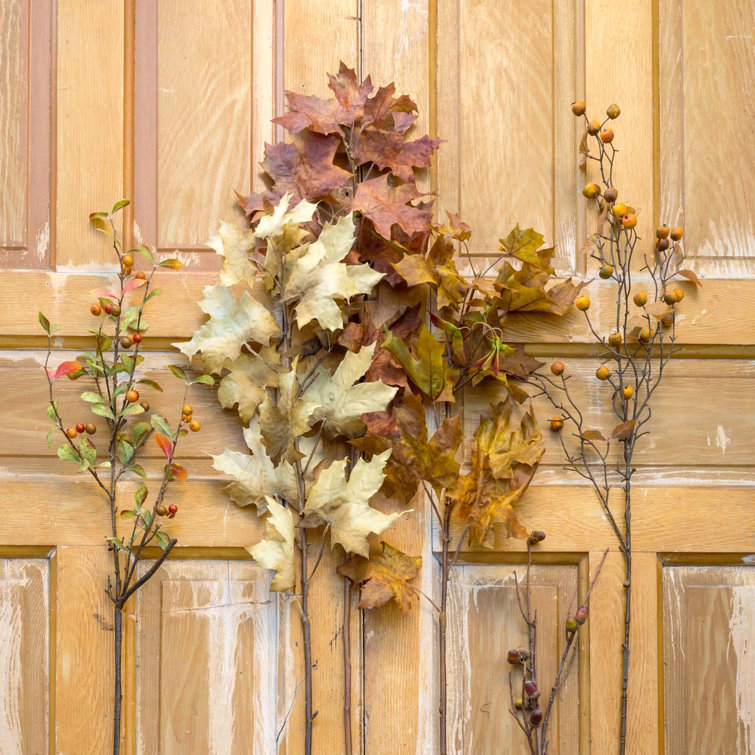 43" Autumn Leaves Artificial Topiary in Warm Fall Colors