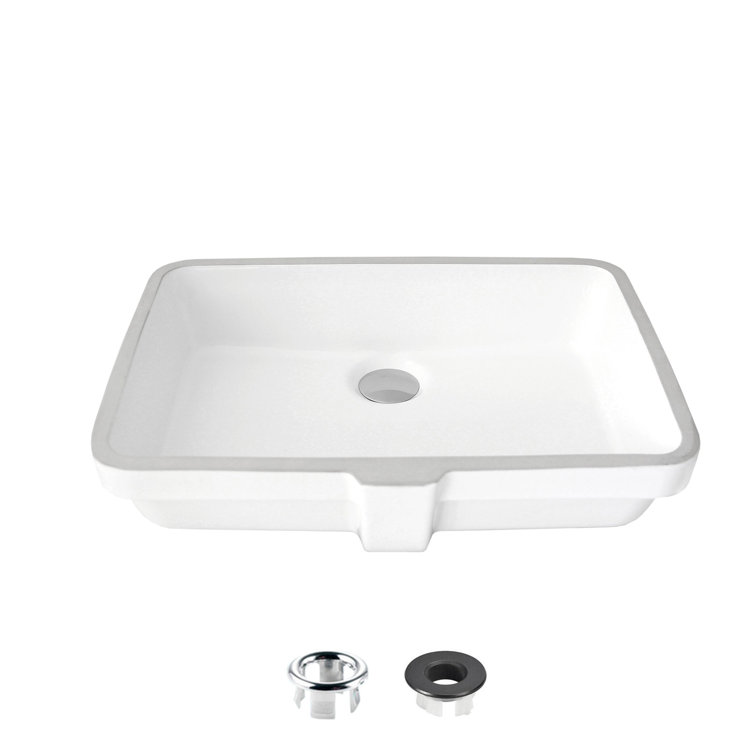 Ritzy 20-3/8" White Porcelain Rectangular Undermount Bathroom Sink