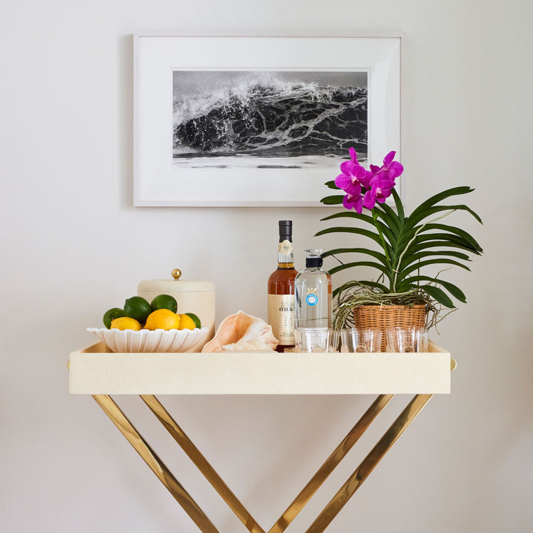 Gold Brass Butler Tray Stand for Serving