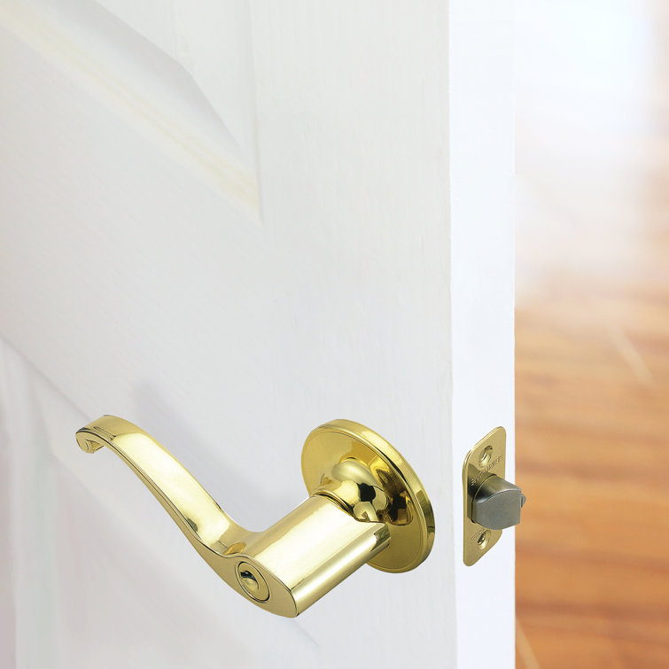 Oil Rubbed Bronze Scroll Lever Keyed Door Handle