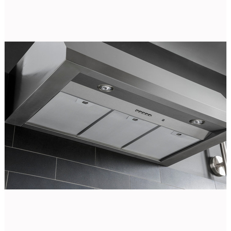 30" Convertible Wall Mount Range Hood in Silver with Night Light