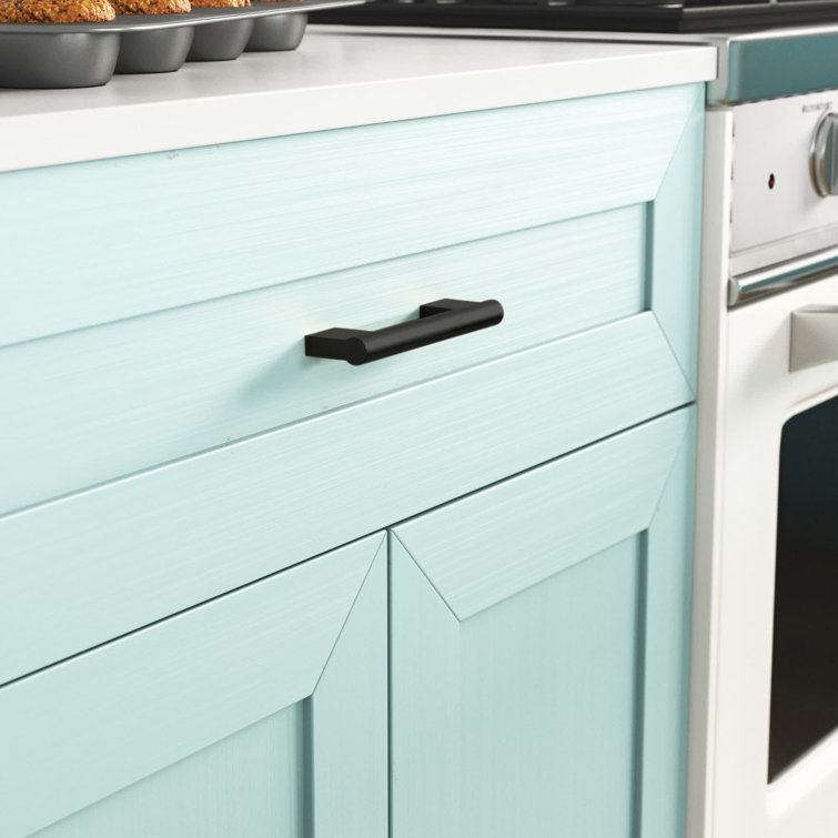 Matte Black 3-3/4 Inch Modern Bar Cabinet Pull