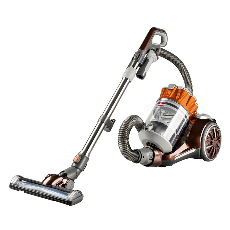 Orange Multi-Cyclonic Bagless Canister Vacuum Cleaner with Metal Wand