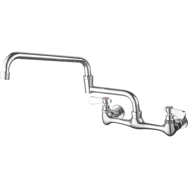 Polished Chrome 18" Wall-Mount Commercial Kitchen Faucet