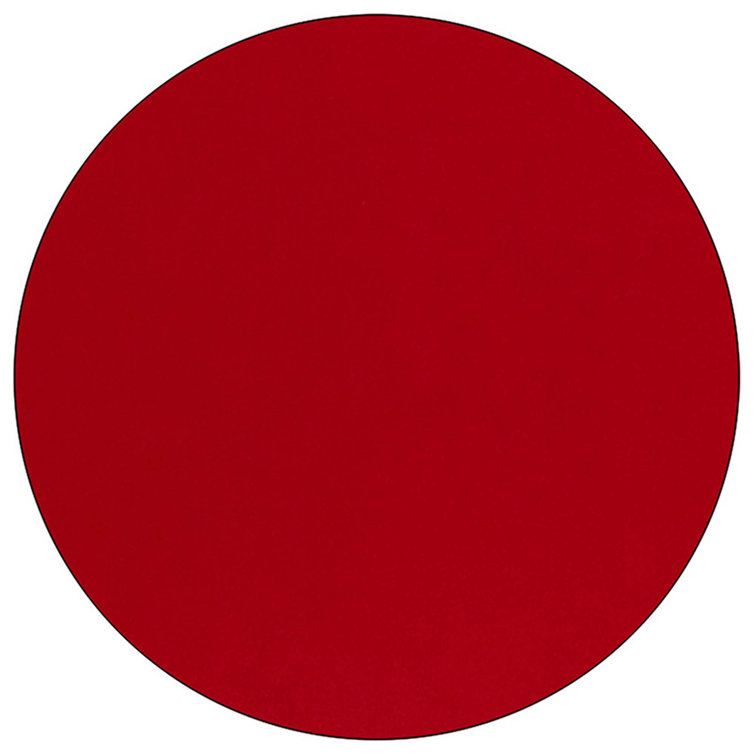 Red Round Laminate Activity Table with Adjustable Legs