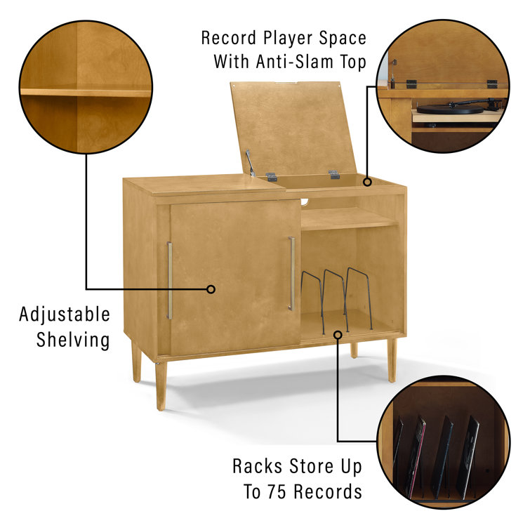 Mid-Century Modern Acorn Wood Everett Media Console with Storage