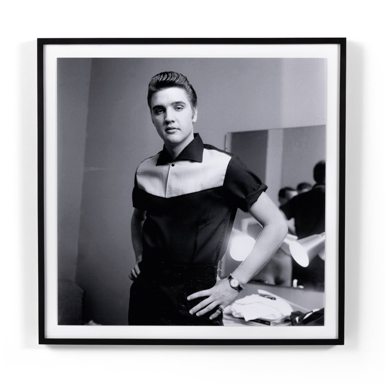 Elvis Presley Black and White Framed Photographic Print