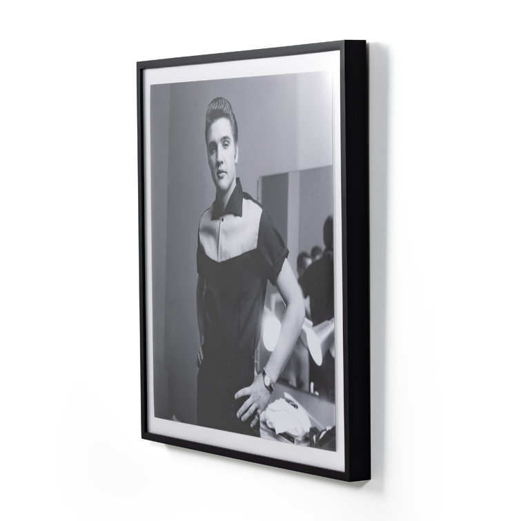 Elvis Presley Black and White Framed Photographic Print