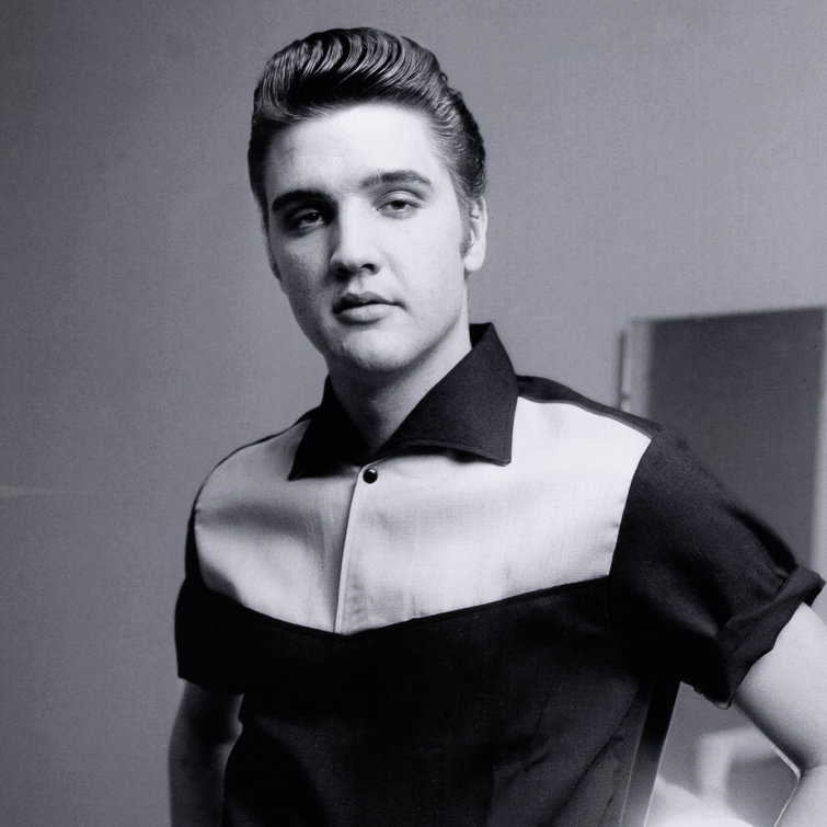 Elvis Presley Black and White Framed Photographic Print