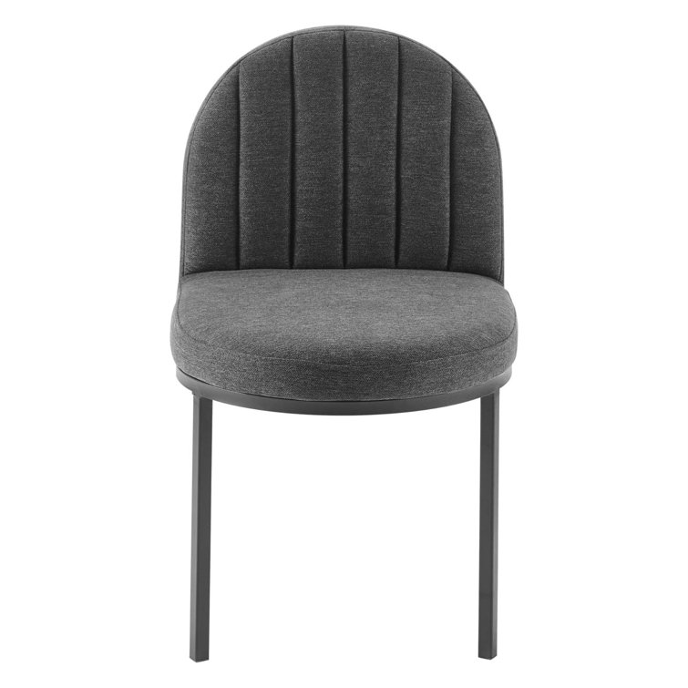 Gray Channel Tufted Upholstered Parsons Dining Chair