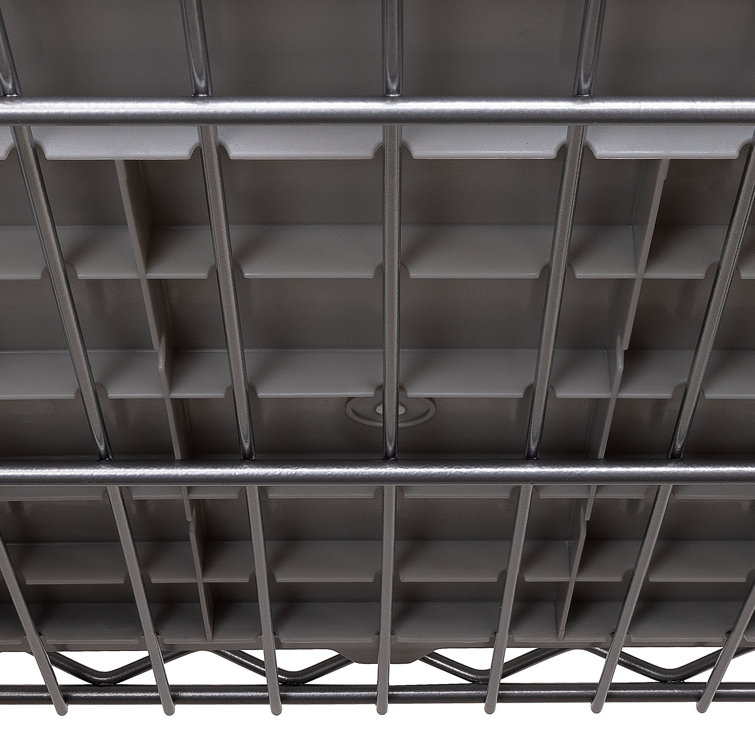 Extra-Wide Gray Steel 7-Tier Bin Rack with 21 Bins