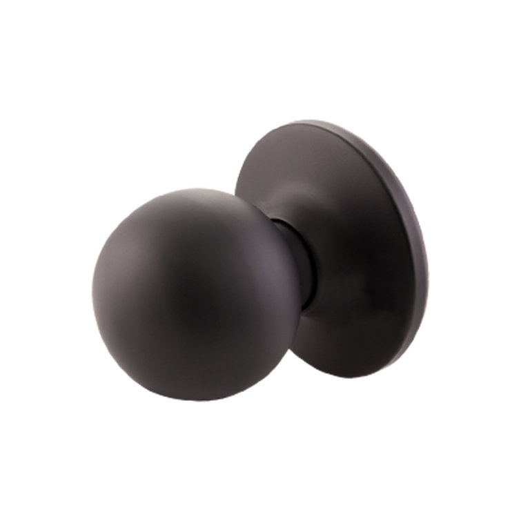 Matte Black Round Passage Hall and Closet Door Knob