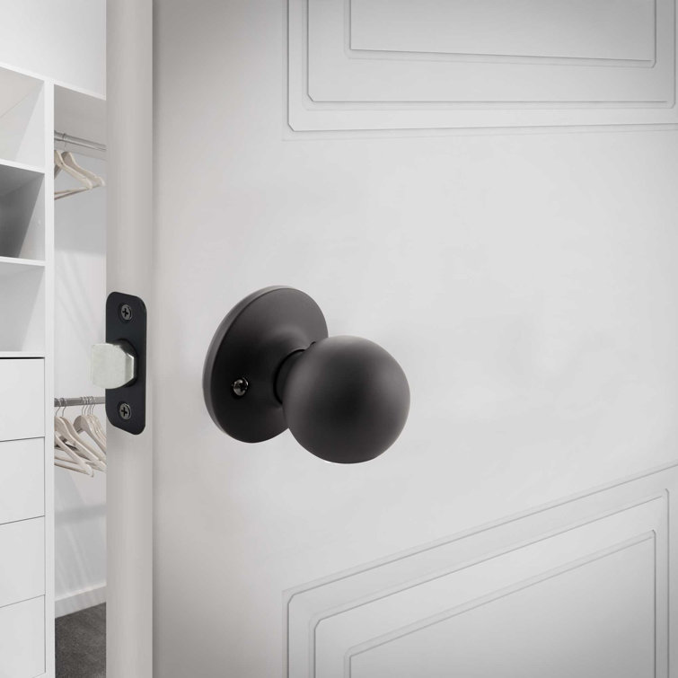 Matte Black Round Passage Hall and Closet Door Knob
