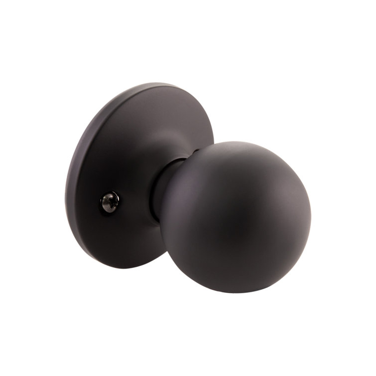 Matte Black Round Passage Hall and Closet Door Knob