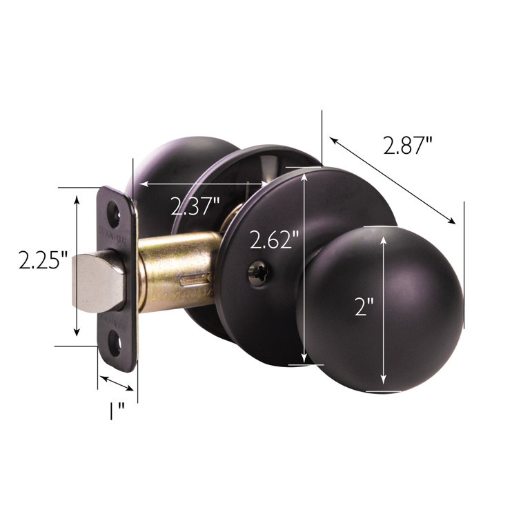 Matte Black Round Passage Hall and Closet Door Knob