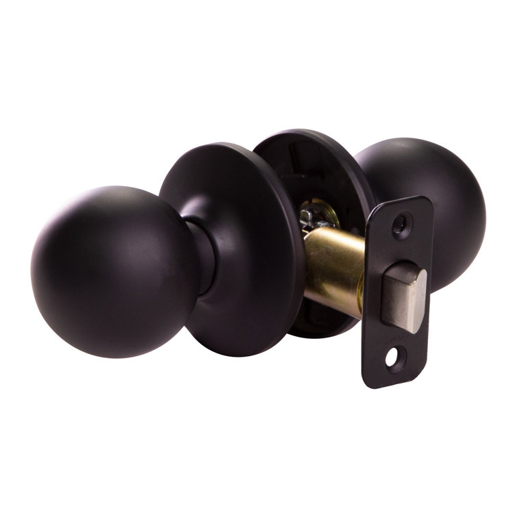 Matte Black Round Passage Hall and Closet Door Knob