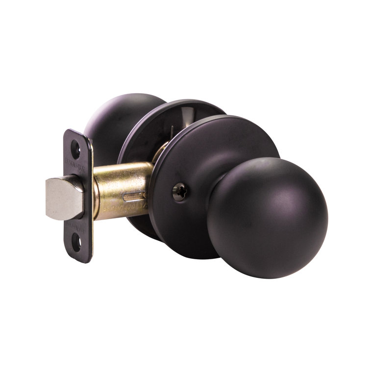 Matte Black Round Passage Hall and Closet Door Knob
