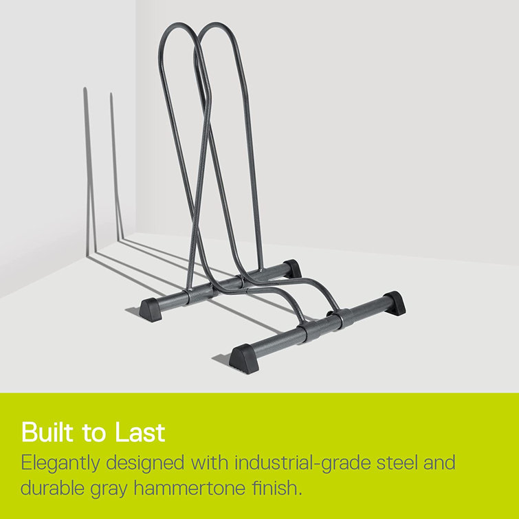Adjustable Black Steel Floor Stand for Indoor/Outdoor Bike Storage
