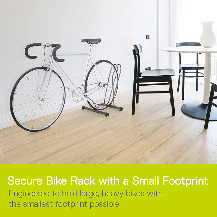 Adjustable Black Steel Floor Stand for Indoor/Outdoor Bike Storage