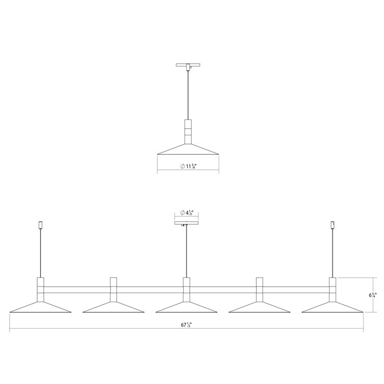 Systema Staccato 57" Black Aluminum LED Linear Pendant