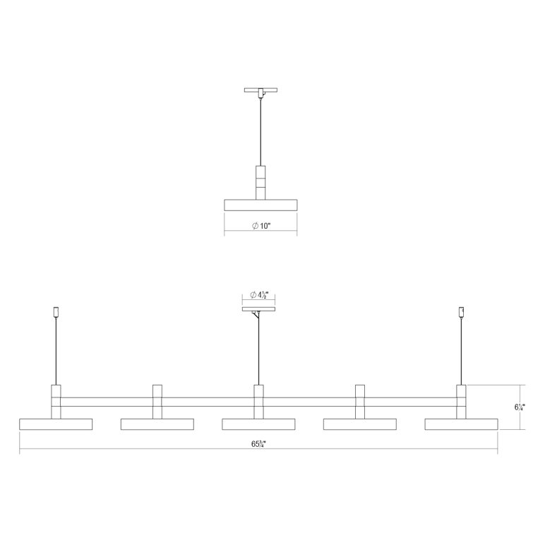 Systema Staccato 57'' Black Aluminum LED Kitchen Island Pendant