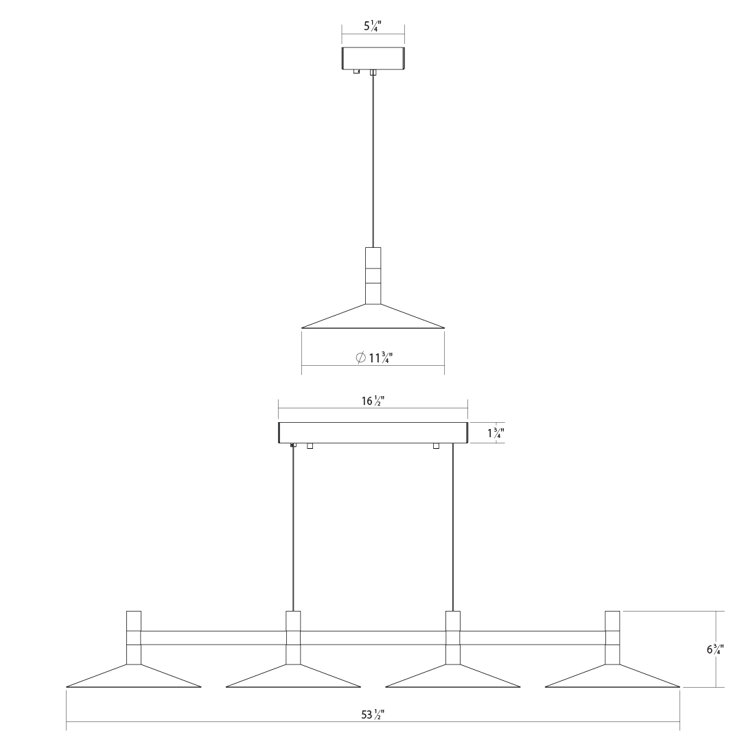 Systema Staccato Sleek Silver Aluminum LED Kitchen Island Pendant