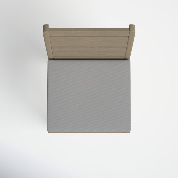 Sustain Gray Acacia Wood Outdoor Bar Stool with Cushion