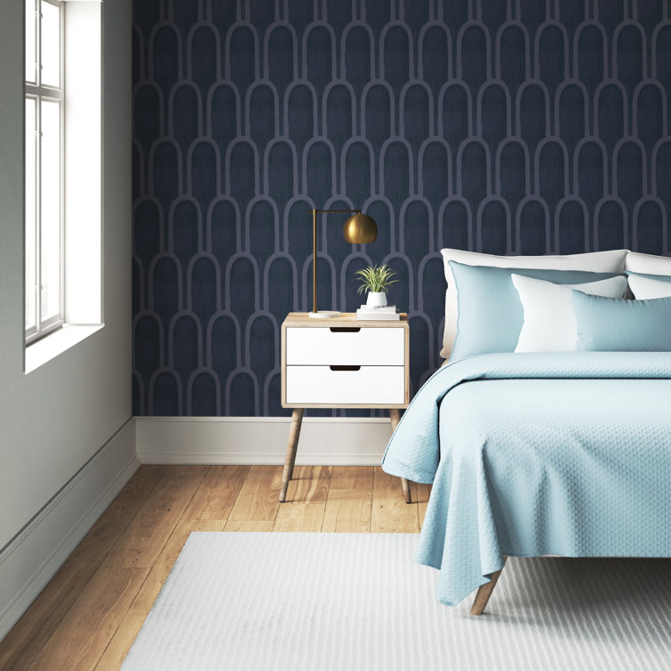 Blue Matte Vinyl Self-Adhesive Removable Wallpaper