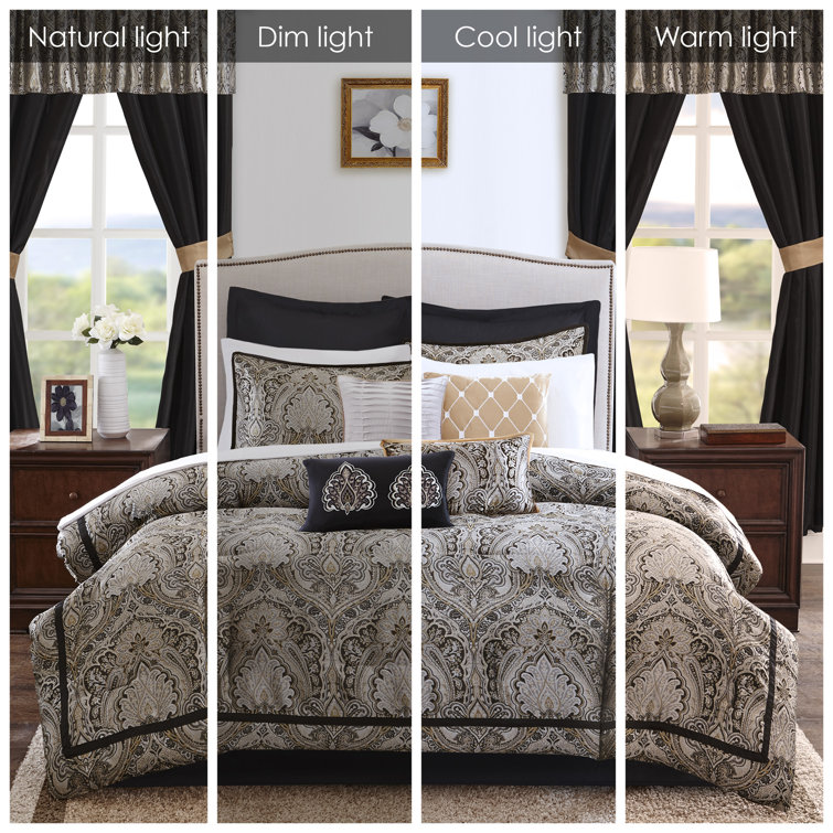 California King Black Microfiber 24-Piece Bedding Set