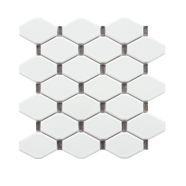 Badajoz White Honeycomb Glass Mosaic Wall Tile