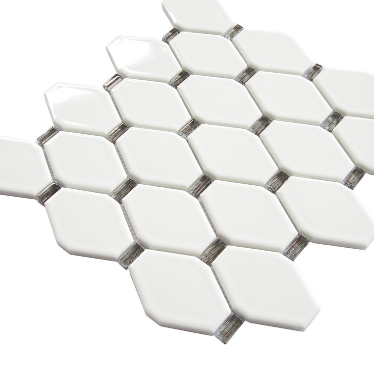 Badajoz White Honeycomb Glass Mosaic Wall Tile