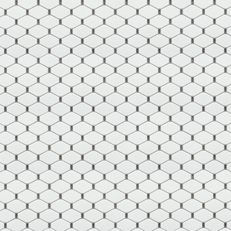 Badajoz White Honeycomb Glass Mosaic Wall Tile