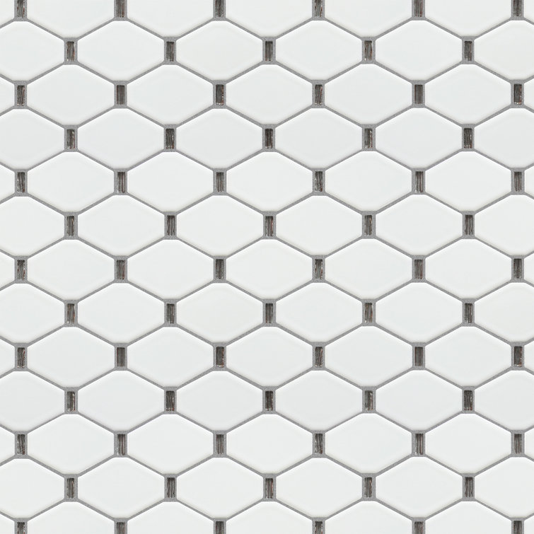 Badajoz White Honeycomb Glass Mosaic Wall Tile