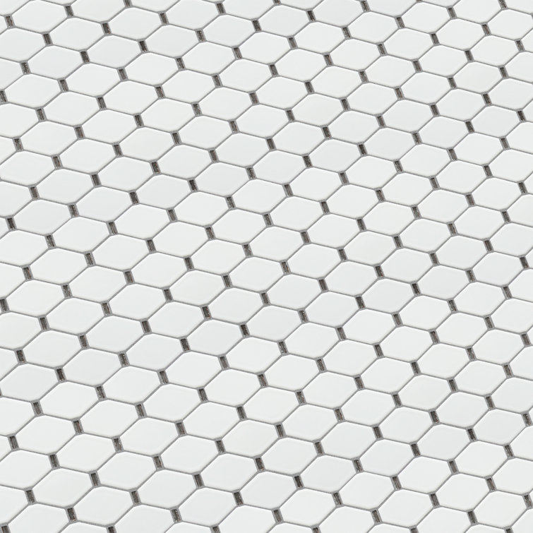 Badajoz White Honeycomb Glass Mosaic Wall Tile