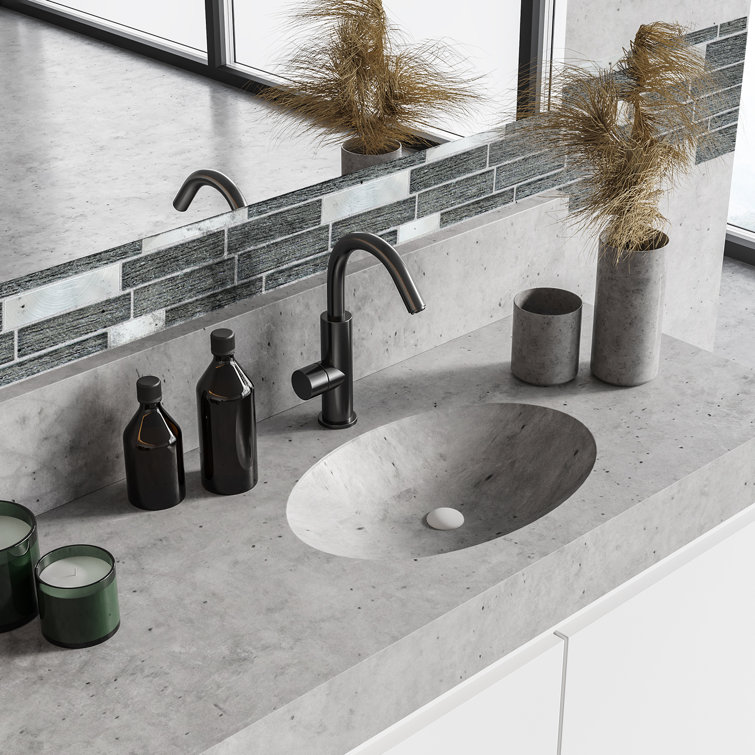 Glena 11.8" x 11.8" Black Glass and Metal Mosaic Tile