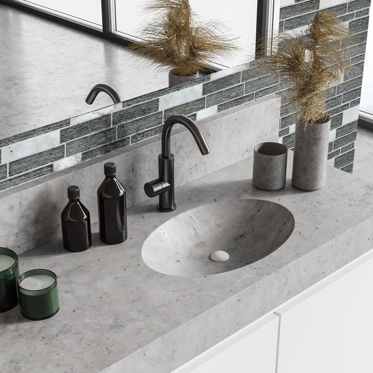 Glena 11.8" x 11.8" Black Glass and Metal Mosaic Tile