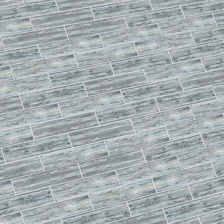 Sonnagh 3" x 12" Wood Grain Glass Mosaic Wall Tile