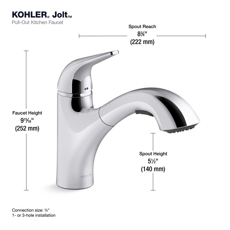 Polished Chrome Single-Handle Pull-Out Kitchen Faucet