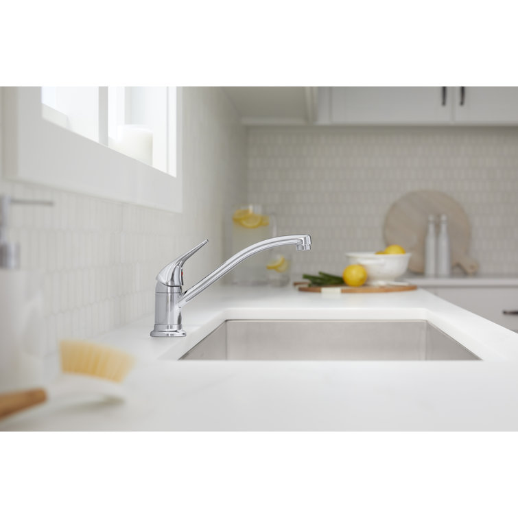 Polished Chrome Single Handle Kitchen Faucet with Lever