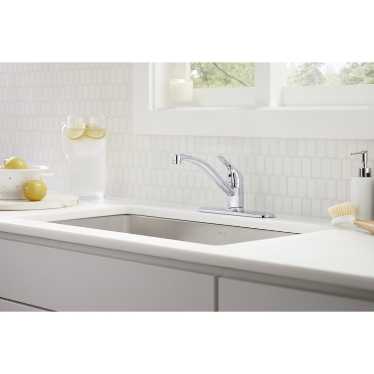 Polished Chrome Single Handle Kitchen Faucet with Lever